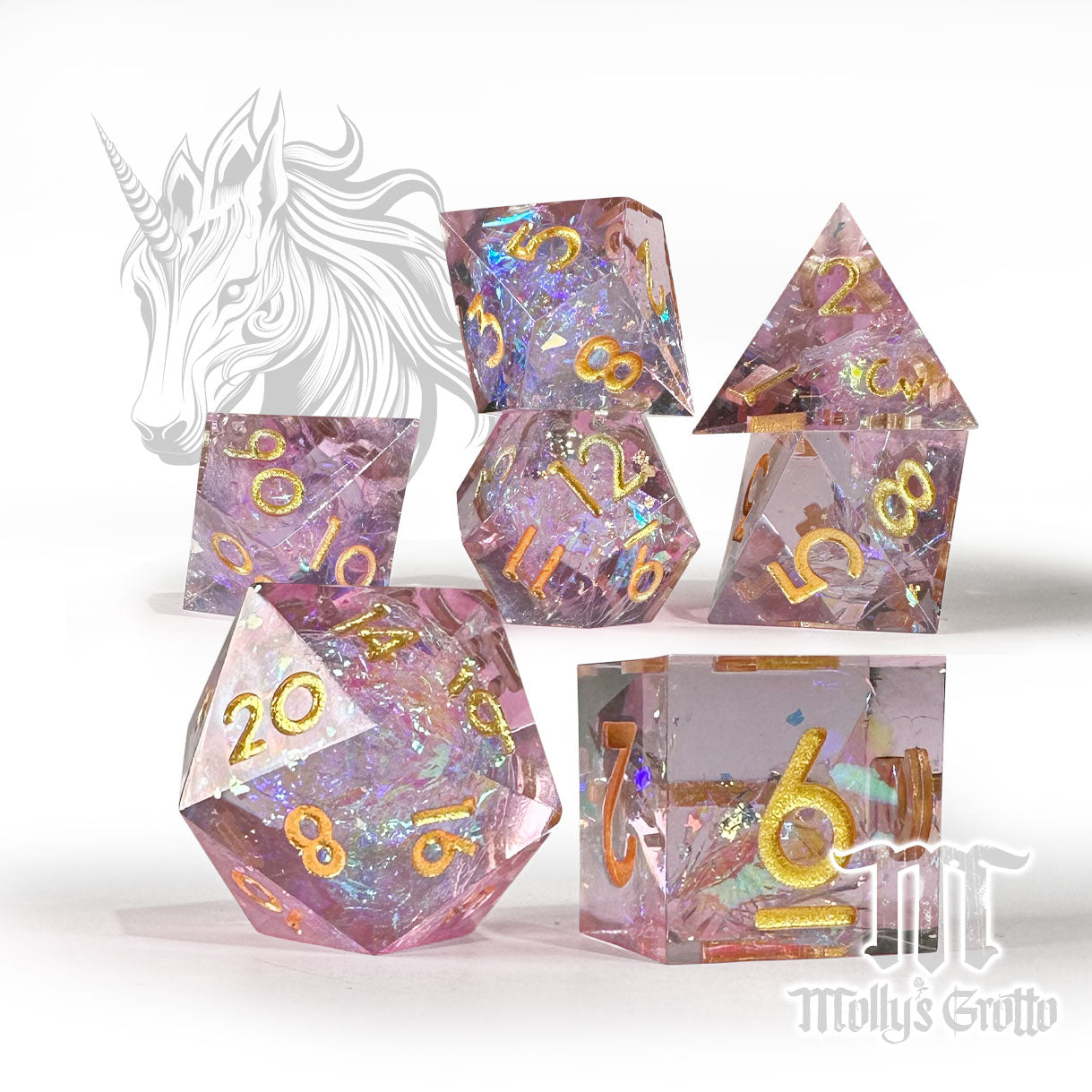 Unicorn Celestial Patron Warlock Dice Mollys Grotto