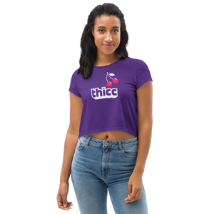 Open image in slideshow, Thicc Crop Tee Womens Purple
