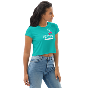 Thicc Crop Tee Womens Iris Blue